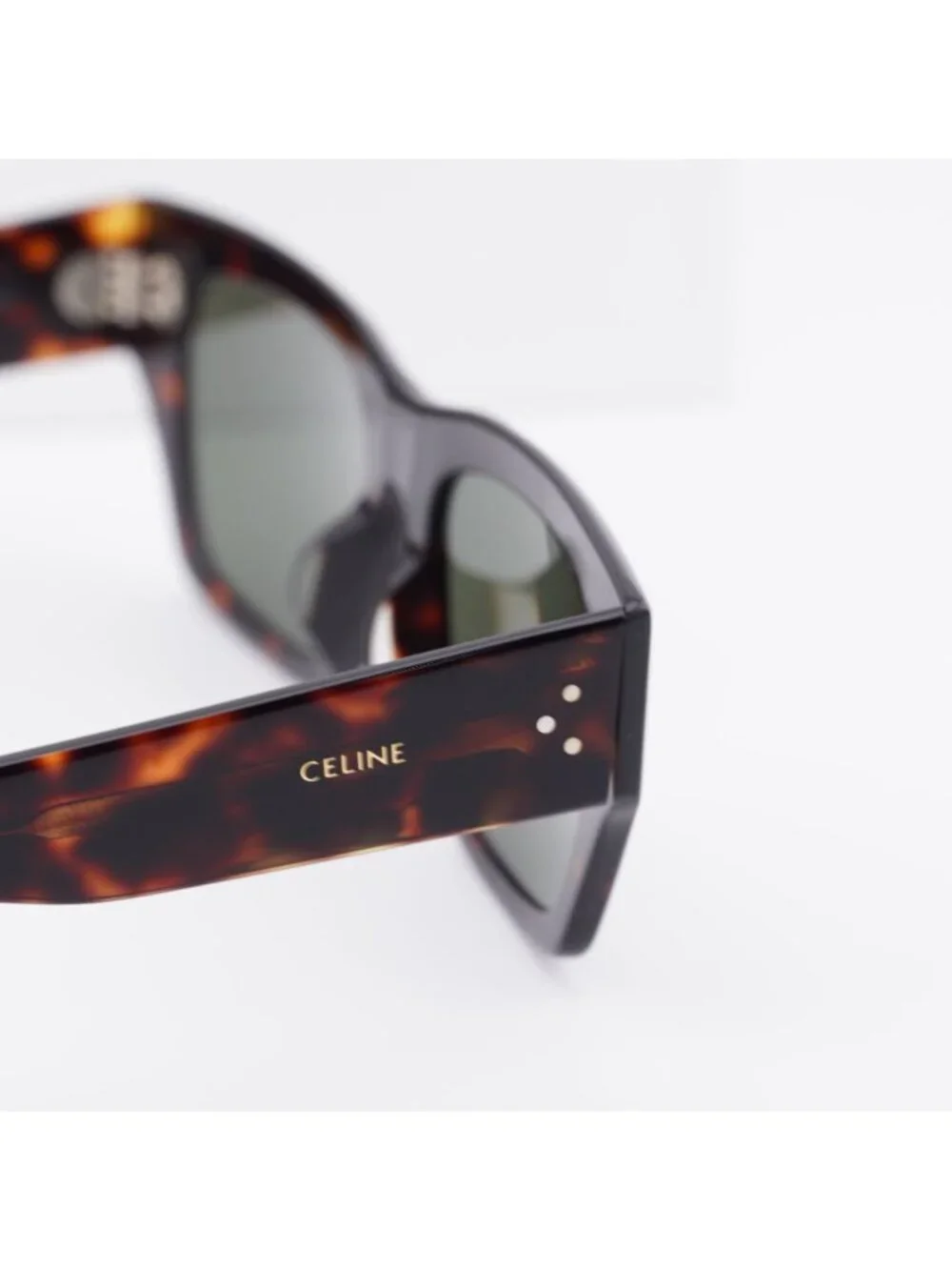 Celine CL40297U 52N Square Sunglasses - Havana / Green